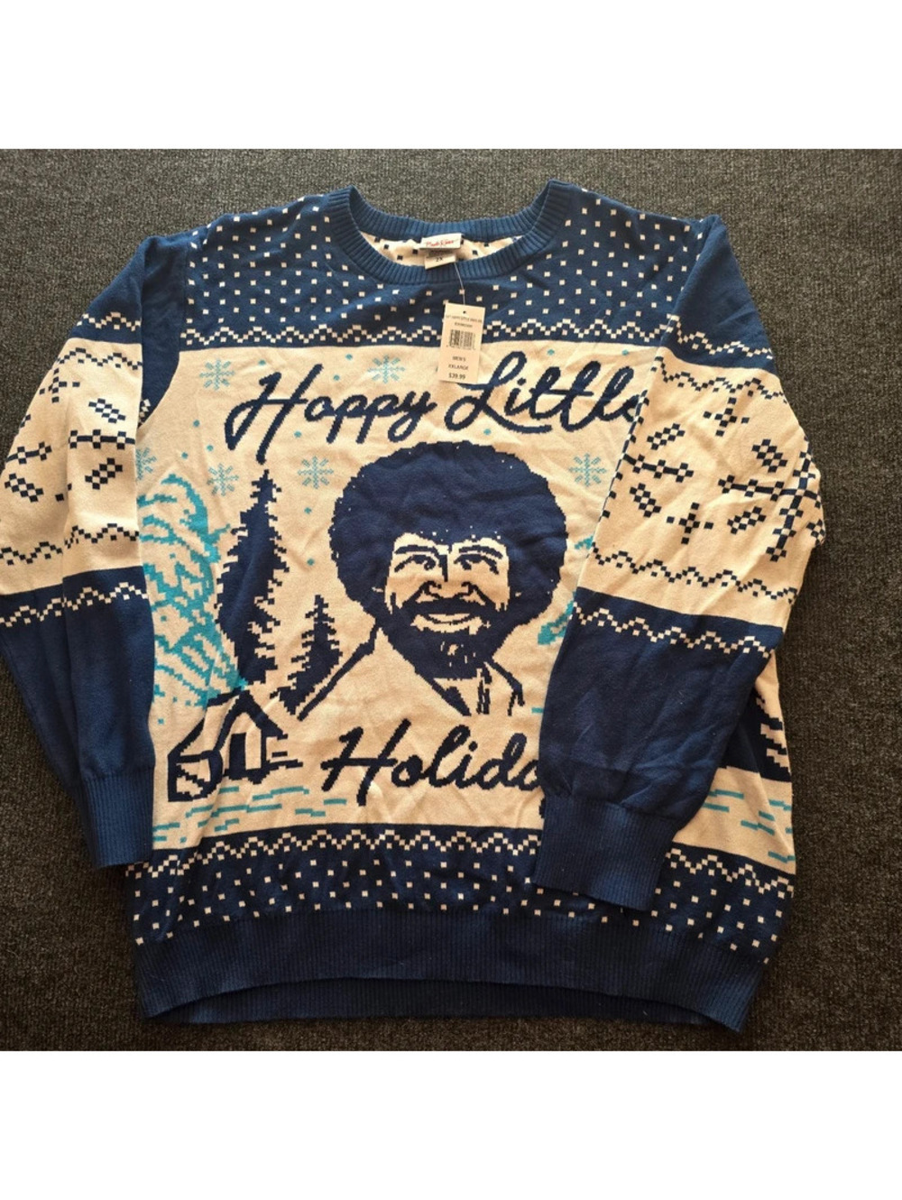 Bob Ross Happy Little Holidays Sweater Men’s XXL NWT